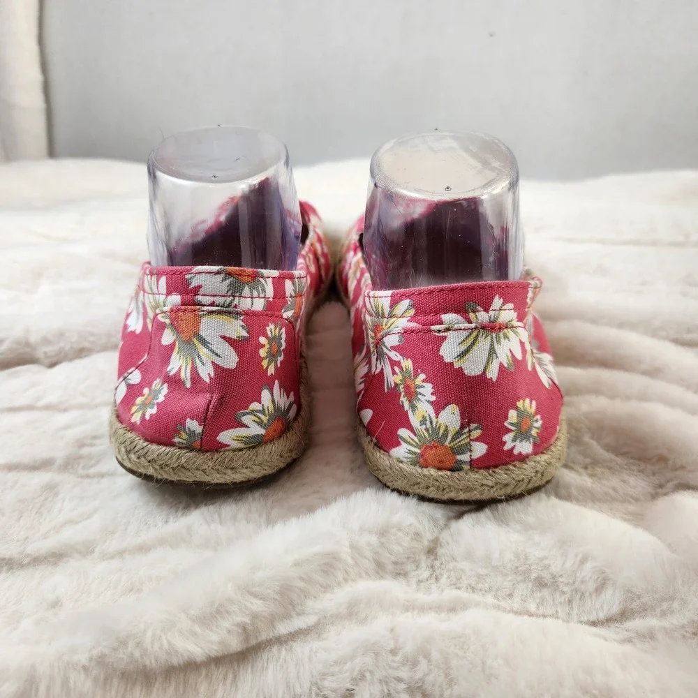 American Eagle AE Womens Red Daisy‎ Floral Espadrille Flats Shoes Size 11
